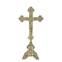 Krzyż ołtarzowy, mosiężny 018, wysokość 42 cm