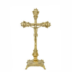 Krzyż mosiężny ołtarzowy 82-321, wysokość 39 cm