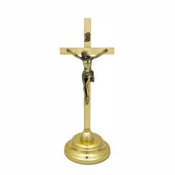 Krzyż ołtarzowy mosiężny 02-200, wysokość 40 cm