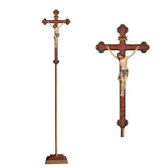 Krzyż procesyjny drewniany z podstawą 32-709204 (color) - różne wielkości