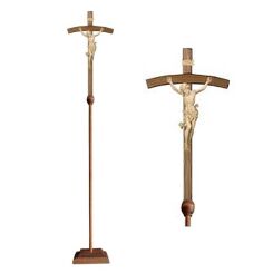 Krzyż procesyjny drewniany z podstawą 32-709101 (natural) - różne wielkości 
