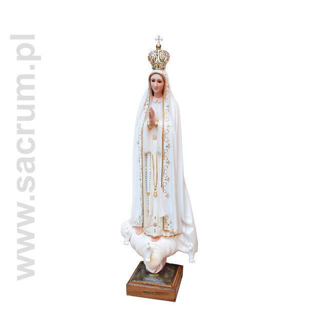 Oryginalna figura Matki Bożej Fatimskiej z Portugalii ze szklanymi oczami, wysokość 78 cm 1037