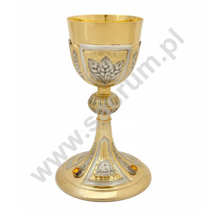 KIelich liturgiczny złocony 08-750, wysokość 22 cm