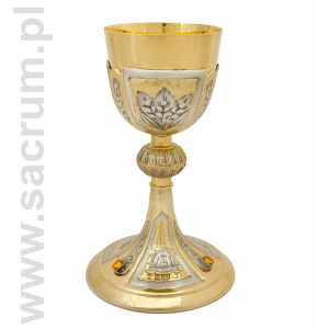 KIelich liturgiczny złocony 08-750, wysokość 22 cm