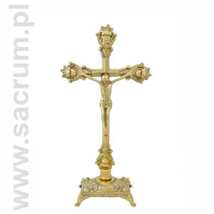Krzyż mosiężny ołtarzowy 82-321, wysokość 39 cm