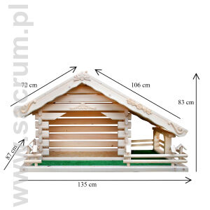 Szopka drewniana konstrukcja -  wysokość 83 cm