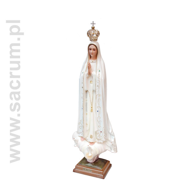 Oryginalna figura Matki Bożej Fatimskiej z Portugalii ze szklanymi oczami, wysokość 60 cm 1036