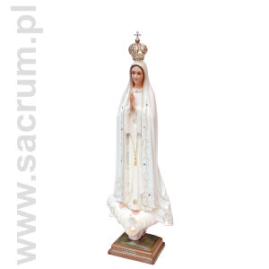 Oryginalna figura Matki Bożej Fatimskiej z Portugalii ze szklanymi oczami, wysokość 60 cm 1036