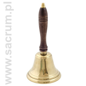 dzwonek mosiężny z rączką drewniana pojedynczy 01-243