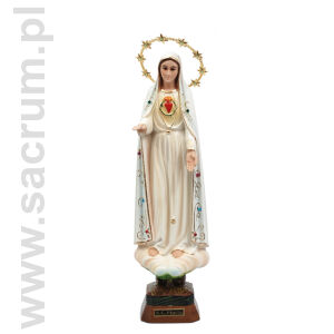 Oryginalna figura Matki Bożej Fatimskiej  Serce z Portugalii ze szklanymi oczami 1047, wysokość 37 cm