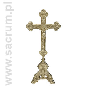 Krzyż ołtarzowy, mosiężny 018, wysokość 42 cm