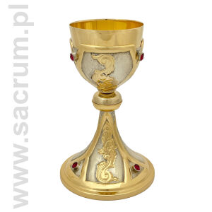 Kielich liturgiczny złocony 08-226, wysokość 21 cm