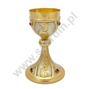 Kielich liturgiczny złocony 08-226, wysokość 21 cm