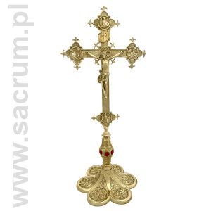 Krzyż ołtarzowy mosiężny 20-118, wysokość 72 cm