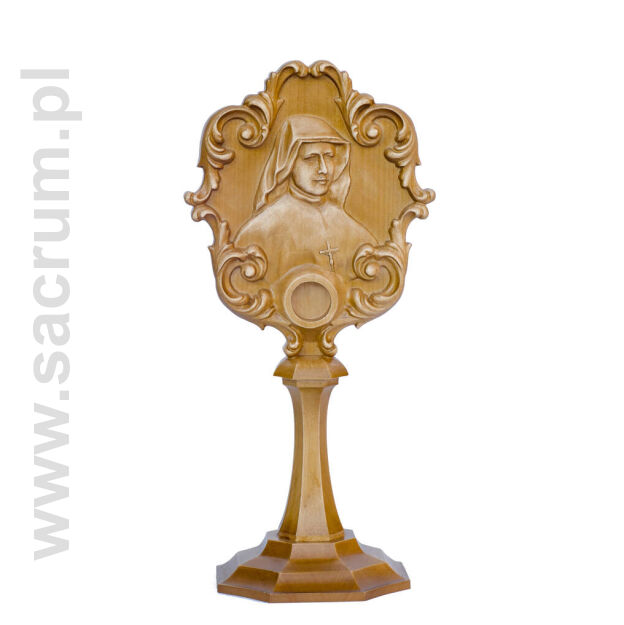 Relikwiarz drewniany s. Faustyny, ysokość 35 cm