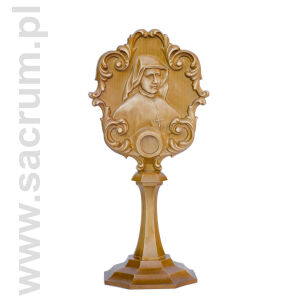 Relikwiarz drewniany s. Faustyny, ysokość 35 cm