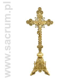 Krzyż ołtarzowy mosiężny 20-116, wysokość 69 cm