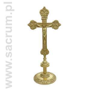 Krzyż ołtarzowy mosiężny, 20-115, wysokość 56 cm