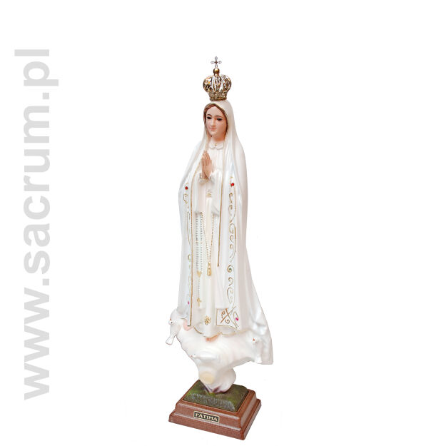 Oryginalna figura Matki Bożej Fatimskiej z Portugalii ze szklanymi oczami 1025, wysokość 28 cm