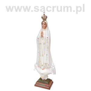 Oryginalna figura Matki Bożej Fatimskiej z Portugalii ze szklanymi oczami 1025, wysokość 28 cm