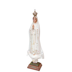 Oryginalna figura Matki Bożej Fatimskiej z Portugalii ze szklanymi oczami 1025, wysokość 28 cm