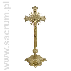 Krzyż ołtarzowy mosiężny, 20-117, wysokość 82 cm