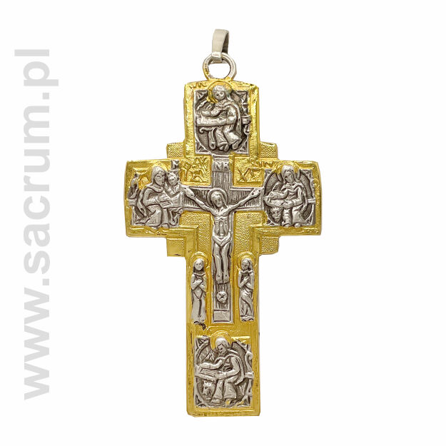 Krzyż pektoralny złocony 04-4101, wymiary 10 x 6  cm
