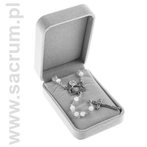 Różańce ślubne w pudełku, średnica 0,6 cm - wzór 02