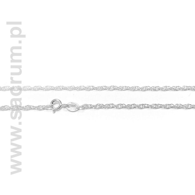 Łańcuszek komunijny, srebrny, podwójny splot, 50 cm