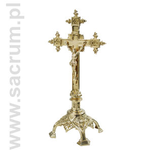Krzyż ołtarzowy mosiężny 18-001, wysokość 30 cm