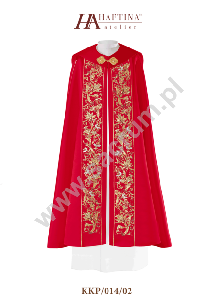 Kapa czerwona eucharystyczna monogram 
