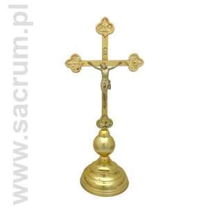 Krzyż ołtarzowy mosiężny 02-202, wysokość 59 cm