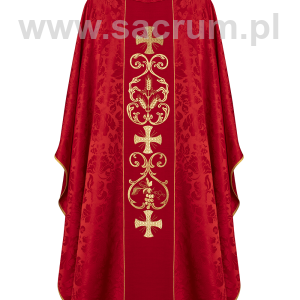 Ornat liturgiczny zdobiony haftowanym pasem KOR/148/02/01 CZERWONY