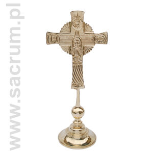 Krzyż dwustronny mosiężny, neokatechumenalny 933, wysokość 25 cm