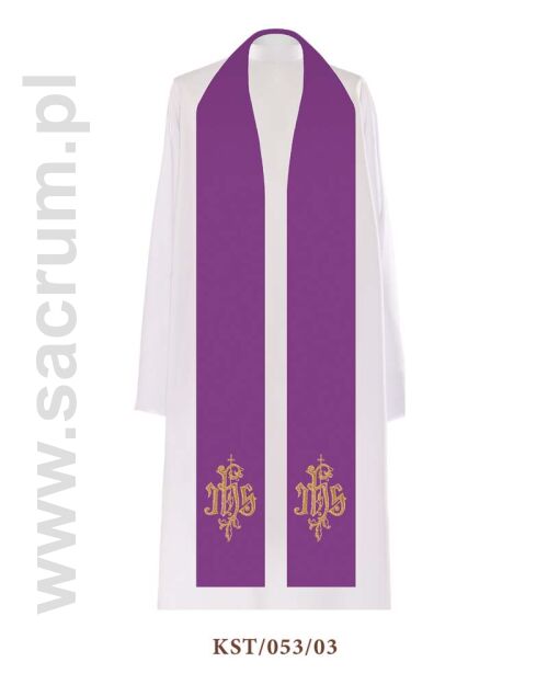 Stuła kapłańska z symbolem IHS KST/053/05