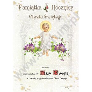 Pamiątka Rocznicy Chrztu Świętego 100szt