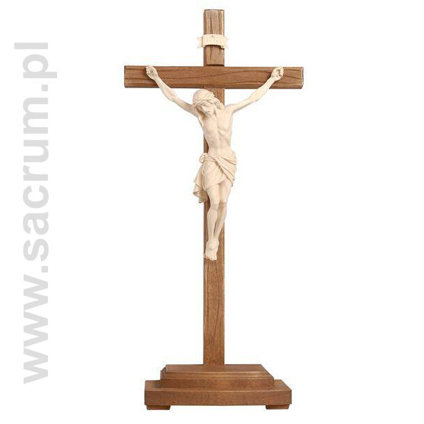 Drewniany Korpus Chrystusa na krzyżu 32-708001, (natural) - różne wielkości 